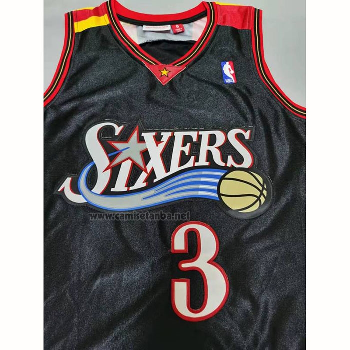 Camiseta Philadelphia 76ers Allen Iverson #3 Mitchell & Ness 2006 Negro